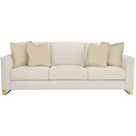Contemporary Sofa with Polished Brass Legs